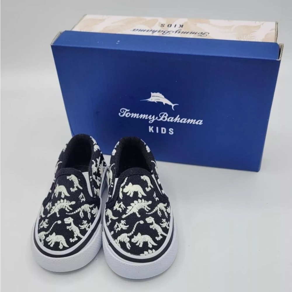 Tommy Bahama Dinosaur Glow In The Dark Slip On Shoes Size 5 Toddler